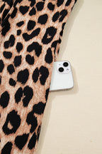 Leopard Print Flowy Midi Dress