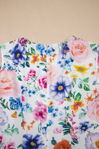 Sky Blue Printed Cap Sleeve Mini Dress