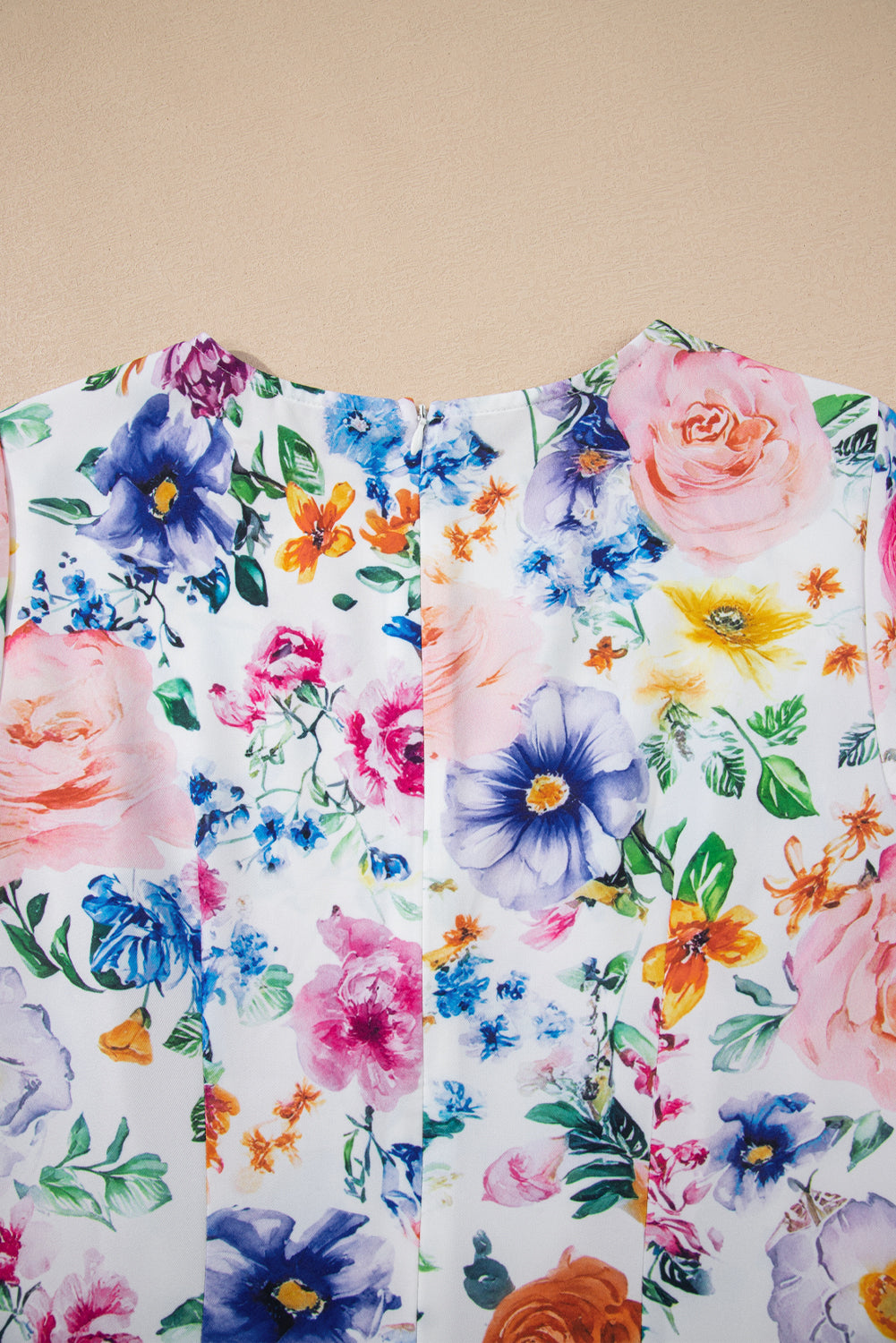 Sky Blue Printed Cap Sleeve Mini Dress