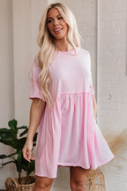 Pink Pocketed Babydoll Dress