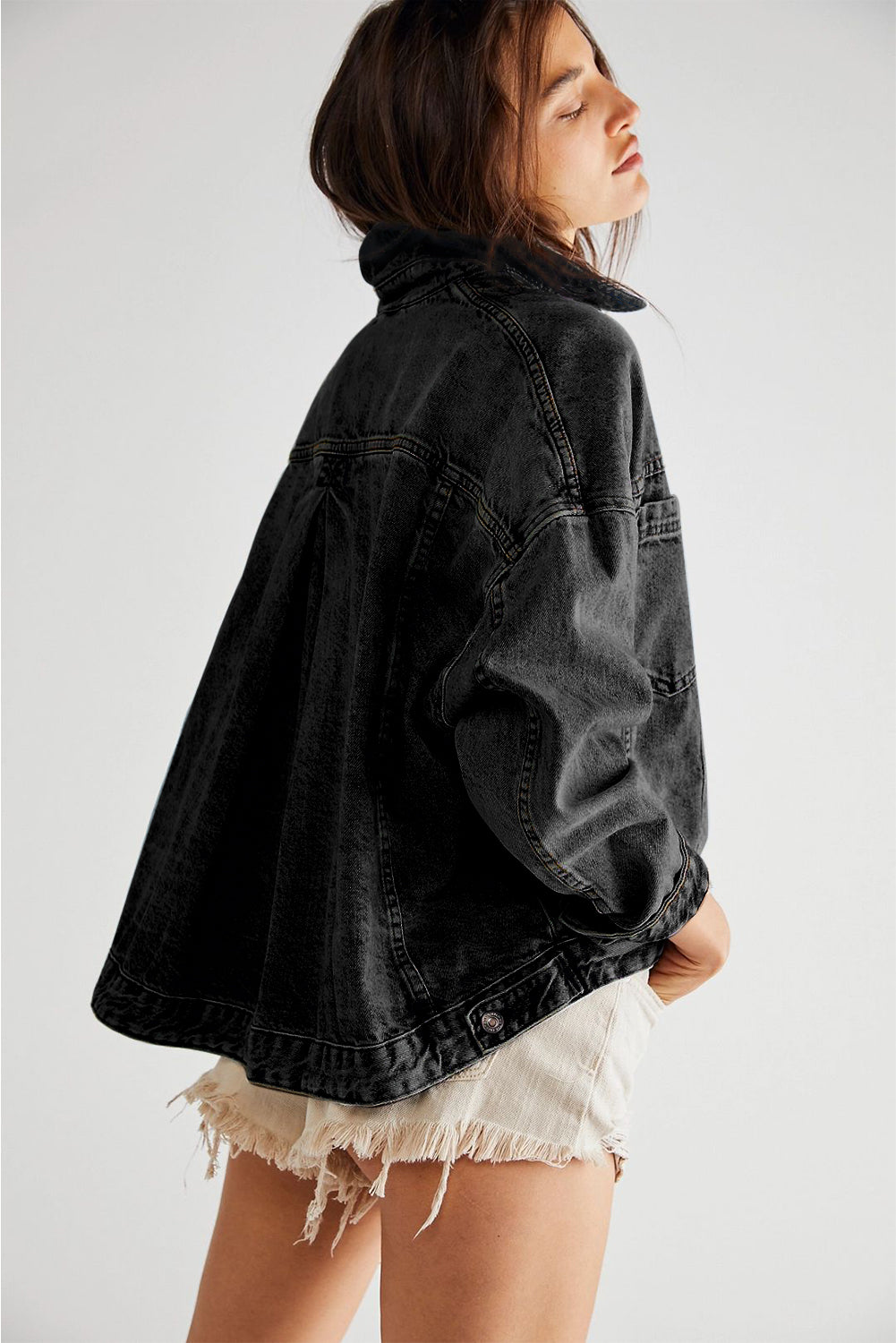 Black Washed Oversize Jacket