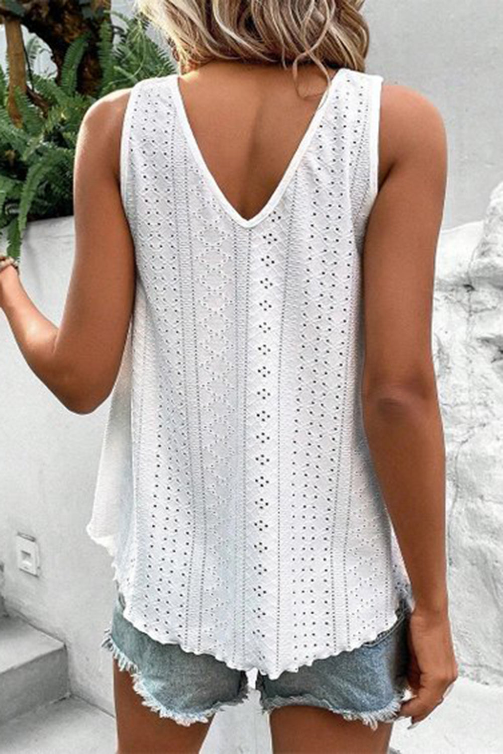Lace Crochet Splicing Tank Top