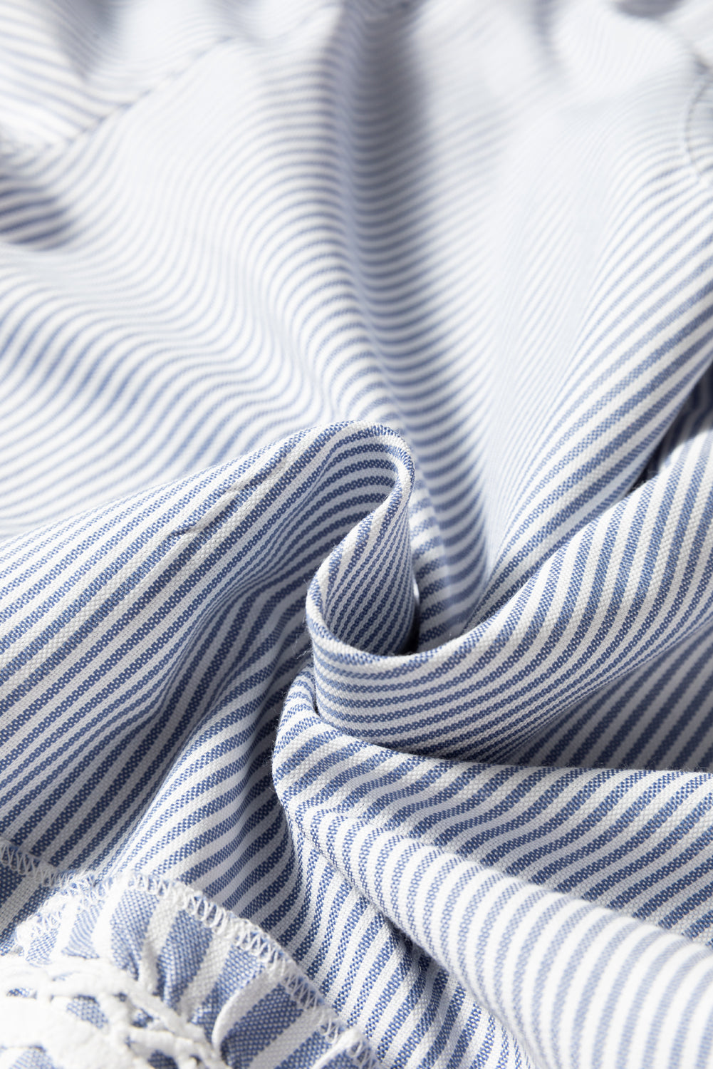 Sky Blue Stripe Patchwork Crossed Lace Detail Bracelet Sleeve Maxi Dress