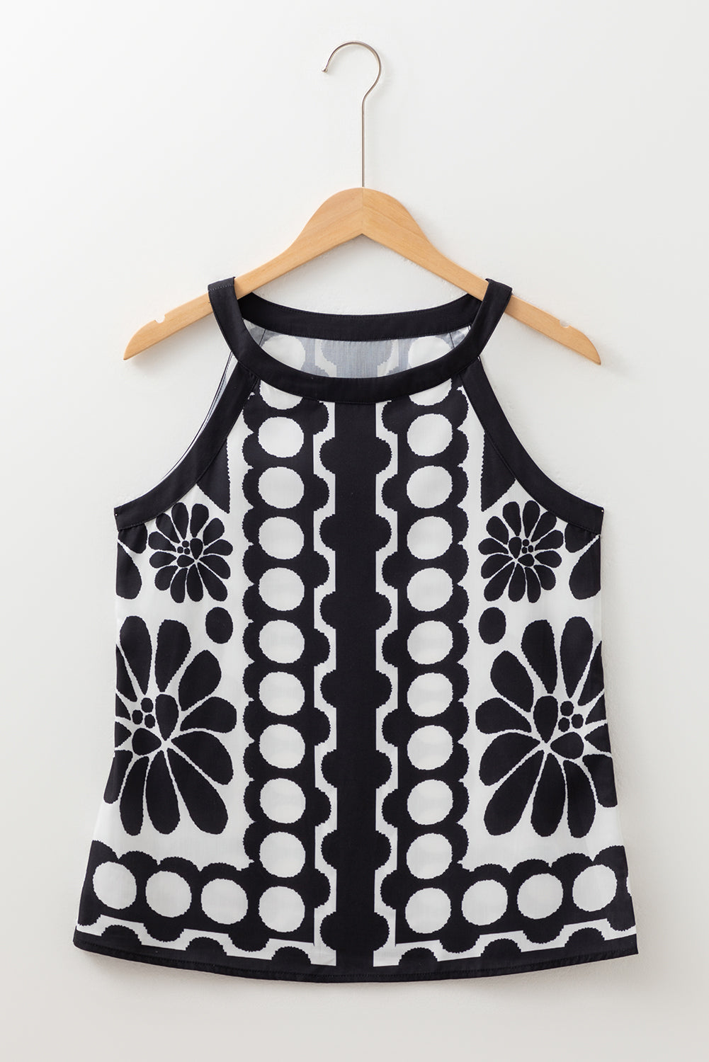 Abstract Dot Floral Print Tank Top