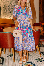 Floral Print Short Sleeve Dress