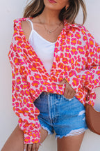 Leopard Print Button Up Loose Shirt