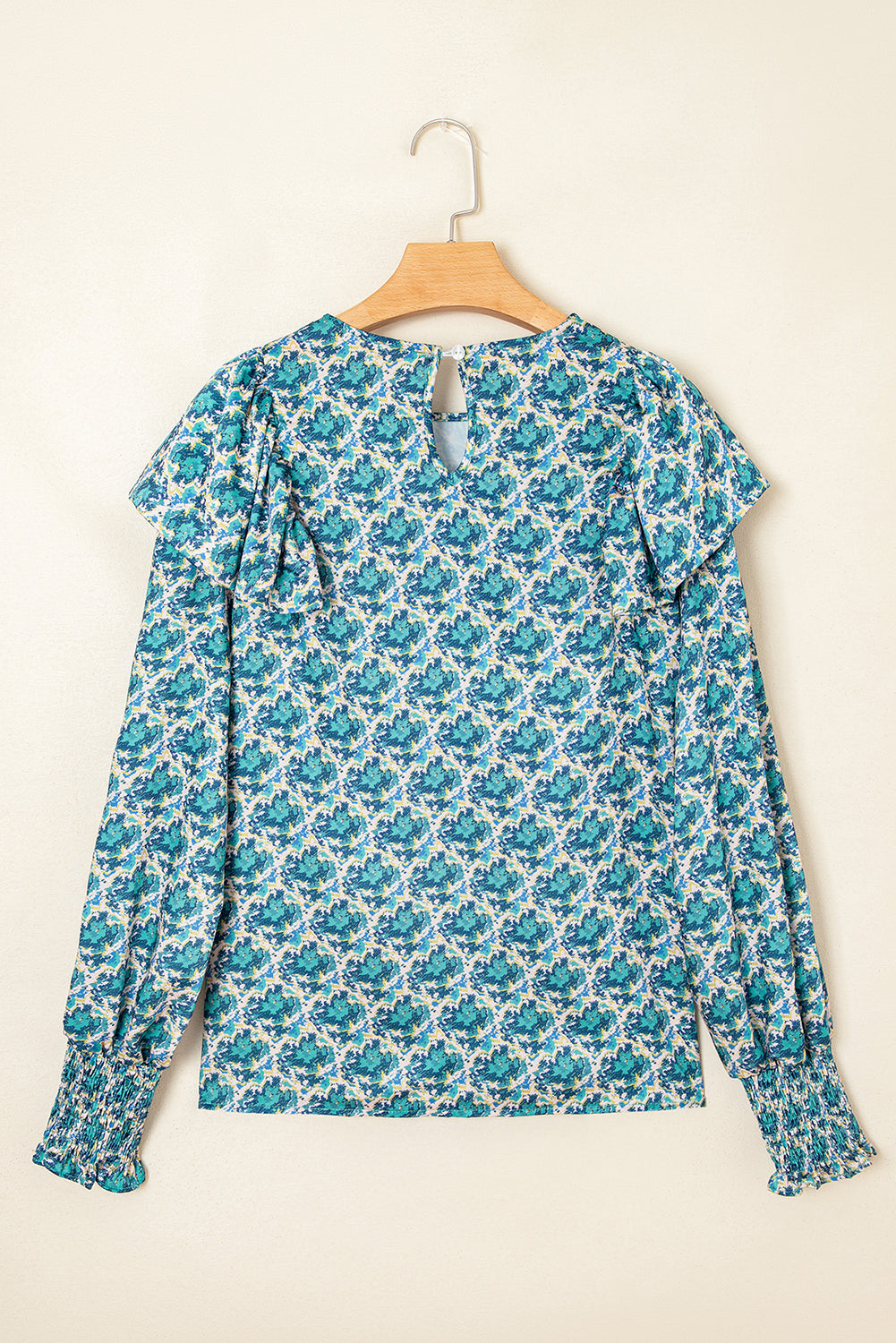 Abstract Print Sleeve Blouse