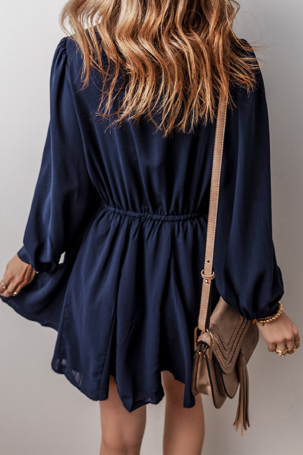 Navy Tunic Shirt Mini Dress