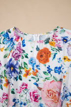 Sky Blue Printed Cap Sleeve Mini Dress