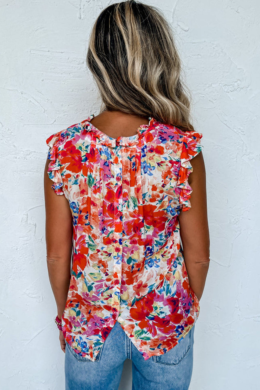 Frilled Neck Boho Tank Top