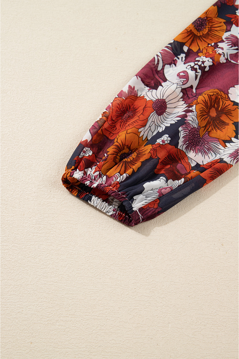 Floral Print Wrap Puff Sleeve Mini Dress