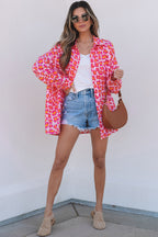 Leopard Print Button Up Loose Shirt