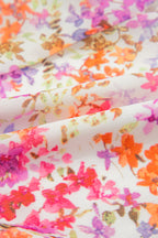 Floral Notched V Neck Tiered Mini Dress